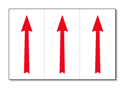 דף 3 מדבקות לסימון צנרת חץ כיוון זרימה אדום / לבן