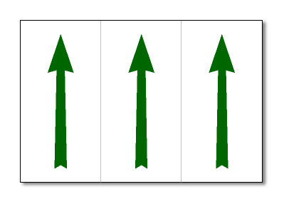 דף 3 מדבקות לסימון צנרת חץ כיוון זרימה ירוק / לבן