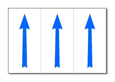 דף 3 מדבקות לסימון צנרת חץ כיוון זרימה כחול / לבן