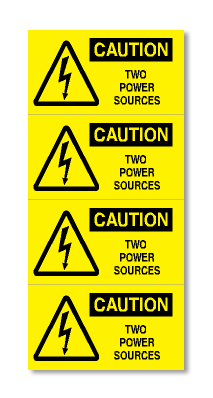 CAUTION TWO POWER SOURCES