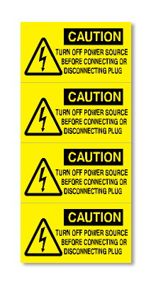 CAUTION TURN OFF POWER SOURCE BEFORE CONNECTING OR DISCONNECTING PLUG