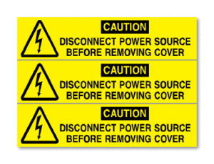 CAUTION DISCONNECT POWER SOURCE BEFORE REMOVING COVER