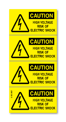 CAUTINO HIGH VOLTAGE RISK OF ELECTTRIC SHOCK