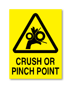 מדבקה CRUSH OR PINCH POINT