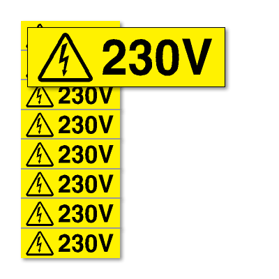דף 8 מדבקות 230V, PVC