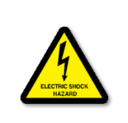 מדבקה משולשת ELECTRIC SHOCK HAZARD