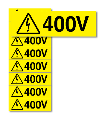 דף 8 מדבקות 400V, PVC
