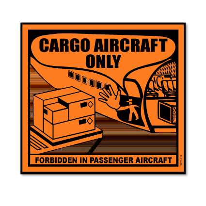 מדבקת משלוח אוירי CARGO AIRCRAFT ONLY – IATA