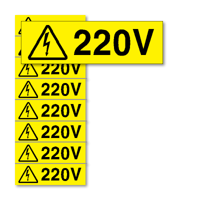 דף 8 מדבקות 220V, PVC