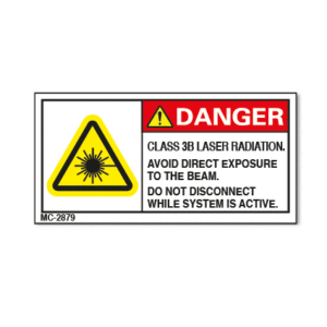 DANGER. LASER RADIATION  Avoid direct exposure to the beam do not disconect while system is active