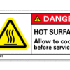 DANGER. HOT SURFACE Allow to cool before servicing