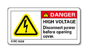 DANGER. HIGH VOLTAGE Discovering power before opening cover